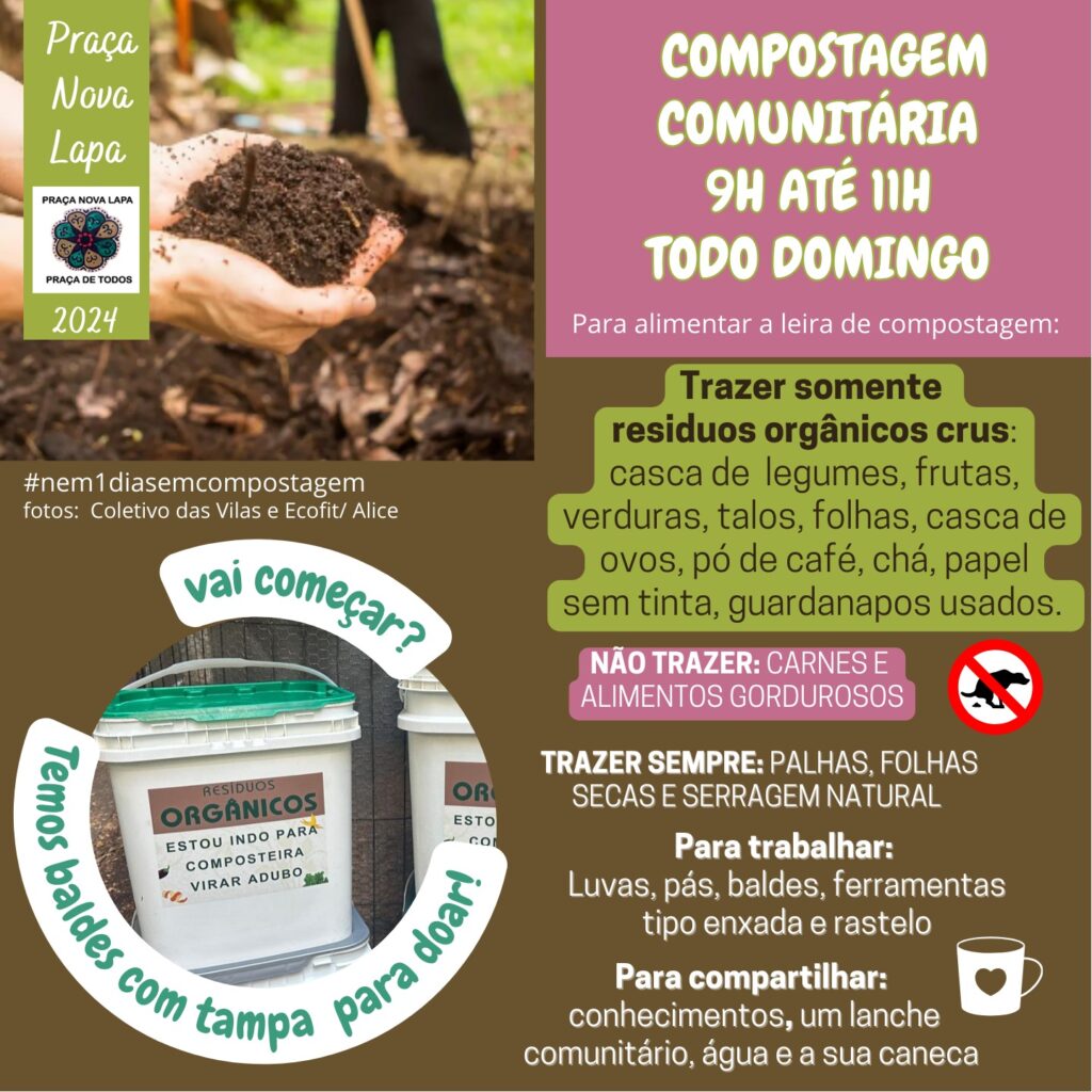 Compostagem Comunitária tem encontro aos domingos