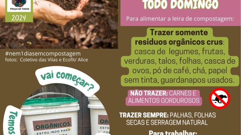 Compostagem Comunitária tem encontro aos domingos