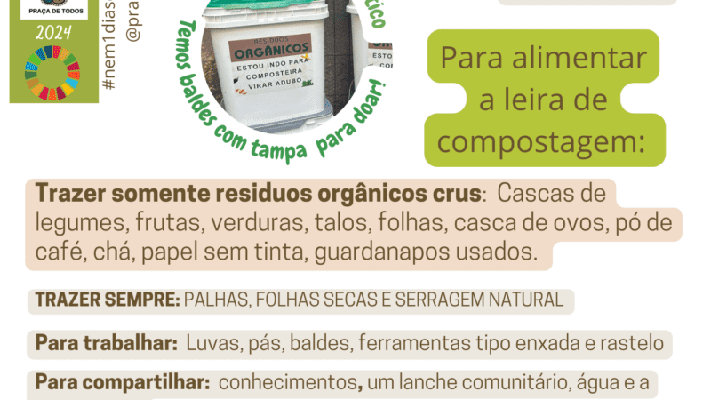 Domingo é dia de compostagem comunitária na Leopoldina