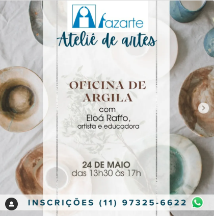 A Escola Fazarte abre seu ateliê para atividades culturais.
