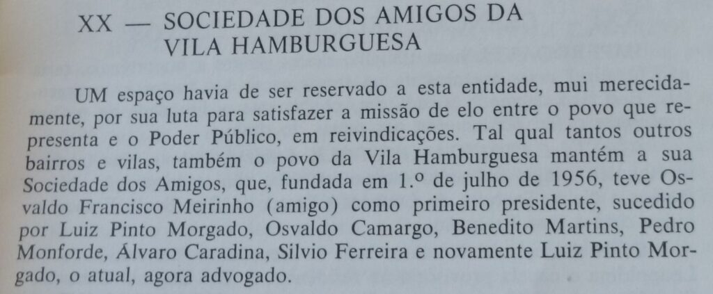 Observar e fortalecer o associativismo de bairro na Hamburguesa