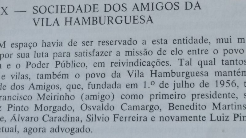 Observar e fortalecer o associativismo de bairro na Hamburguesa