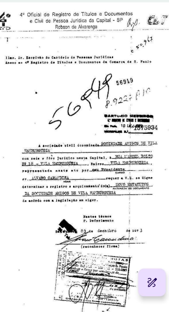 Vida longa à Sociedade Amigos da Vila Hamburguesa: Parte 1- Estatutos